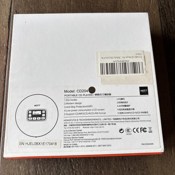 HOTT CD204 Portable CD Player Personal Compact CD Player - Picture 11 of 11